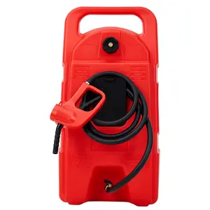 Upgraded Heavy-Duty 15 Gallon Fuel Caddy Comes with a manual transfer pump and 10FT extended hose for convenient fuel delivery. Leak-proof portable gas tank built with durable construction and smooth-rolling casters. Perfect for lawn mowers, tractors, boa