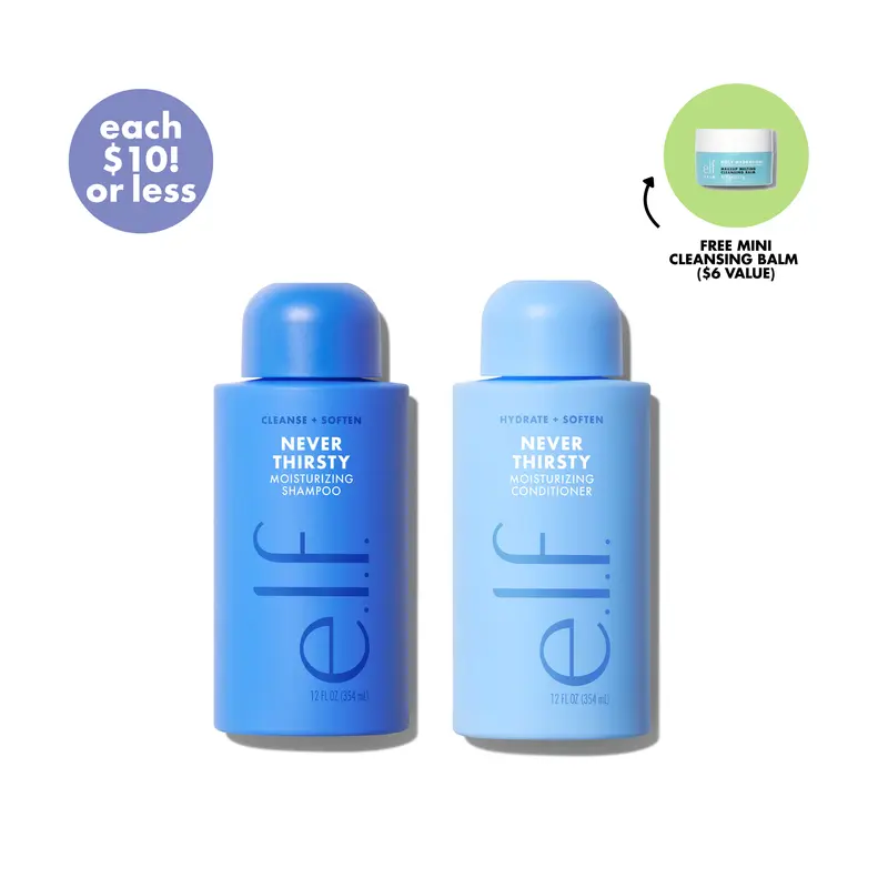Never Thirsty Shampoo & Conditioner: Moisturize + Strengthen in One Set