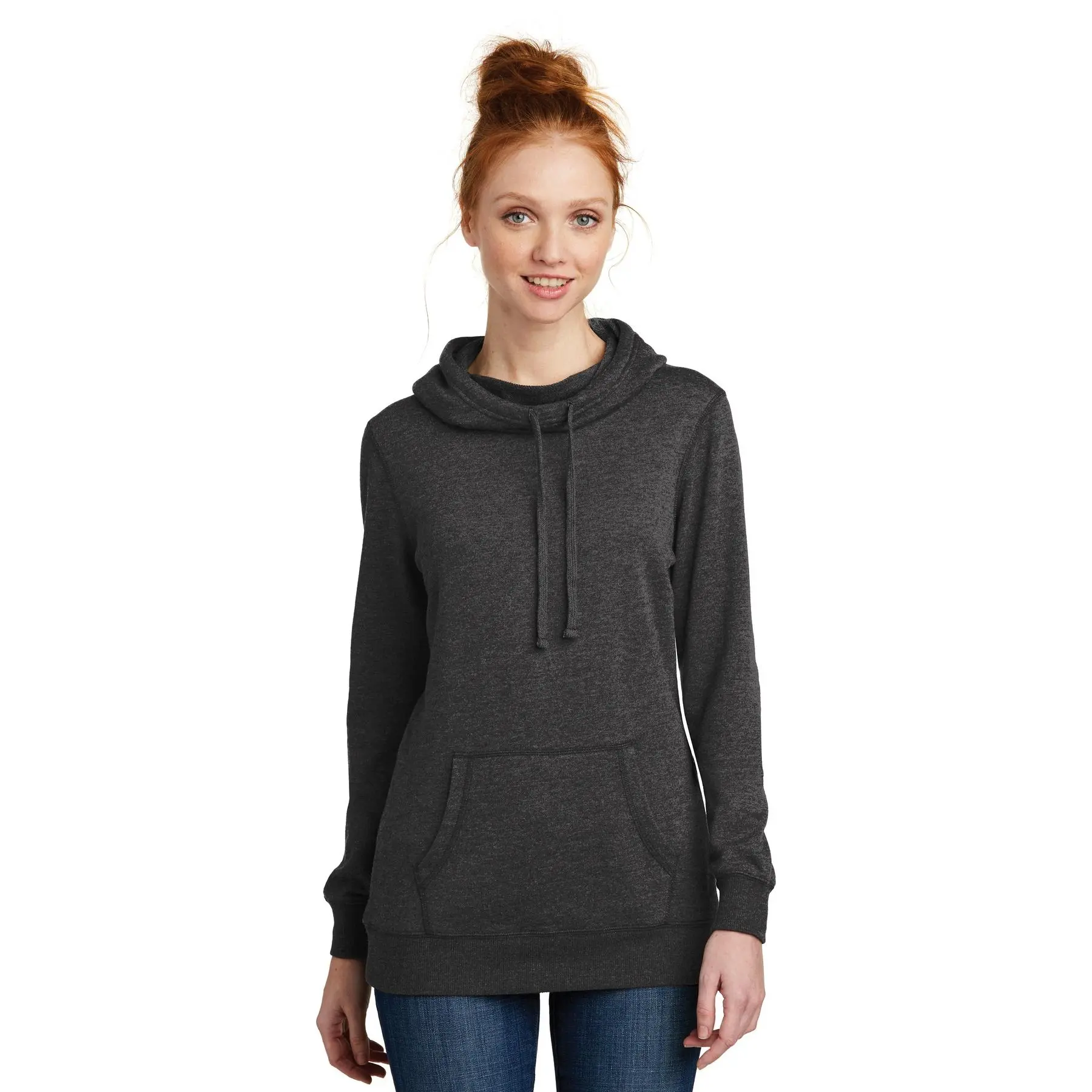 District ® Women's Lightweight Fleece Hoodie. DM493