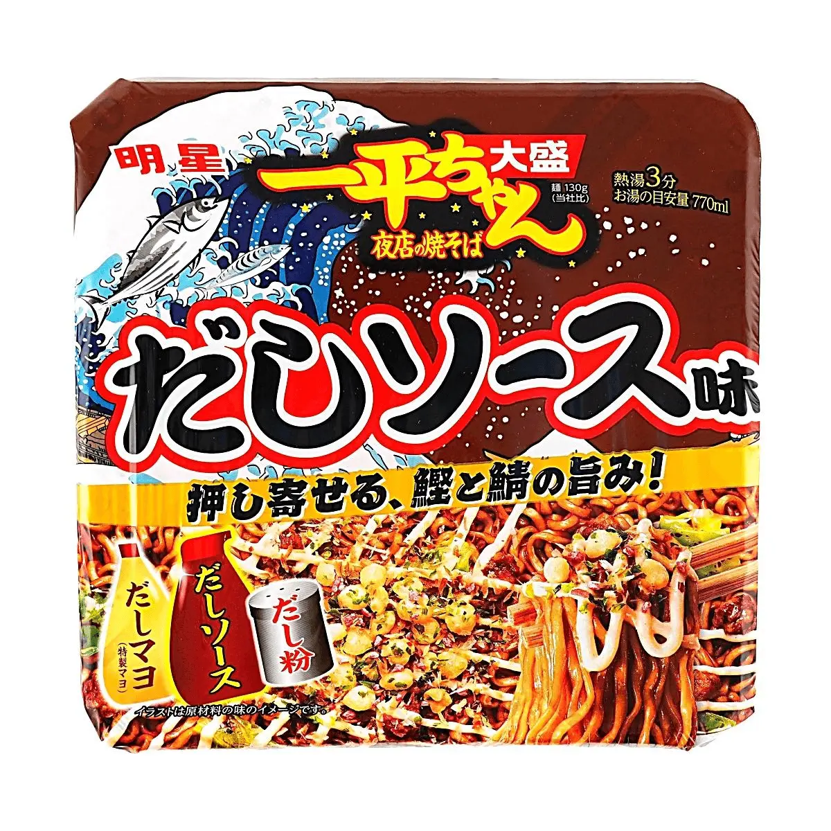MYOJO Super Ace Yakisoba Noodles - Bonito Dashi Sauce Flavor, 175g Large Portion, Instant Japanese Fried Noodles, Quick 3-Minute Meal