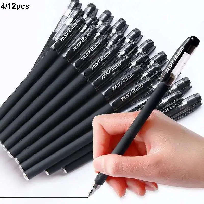 4/12pcs 0.5mm Gel Pen Pressed Ballpoint Pen GP380 frosted carbon neutral pen 0.5 mm business signature pen pen nib pen office exam water Giant can write pose carbon neutral pen high-capacity needles pen is water pen signature pen Gel Pens Set