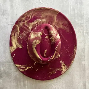 Gold Marbled Wide Brim Felt Rancher Hat