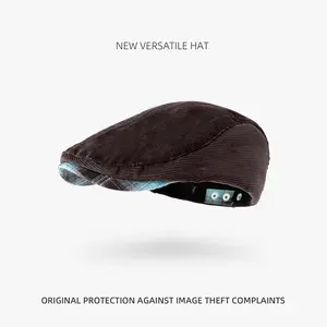 2025 early autumn new autumn and winter corduroy forward hat women's Japanese solid color retro Maillard hat trend