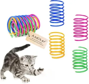 Cat Spiral Spring, 12 Pc Cat Creative Toy to Kill Time and Keep Fit Interactive Cat Toy Sturdy Heavy Plastic Spring Colorful Springs Cat Toy for Swatting, Biting, Hunting Kitten Toys