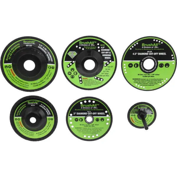 BrushAll Diamond Grinding & Cut-Off Wheels - Cut, Grind and Undercut