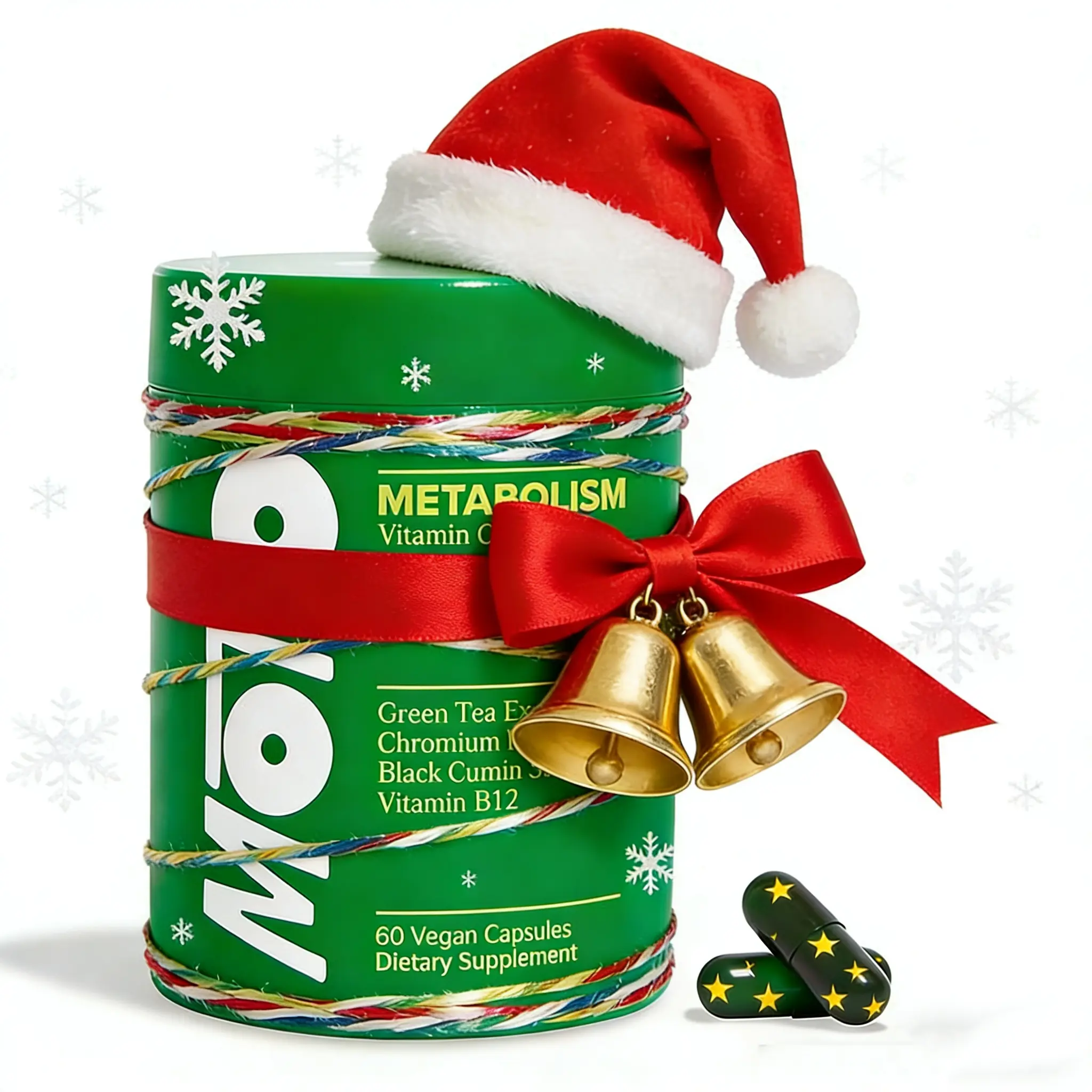 MOTO Metabolism Vitamin Capsules I 60 Vegetarian Capsules I Contains Green Tea Extract + Vitamin B12