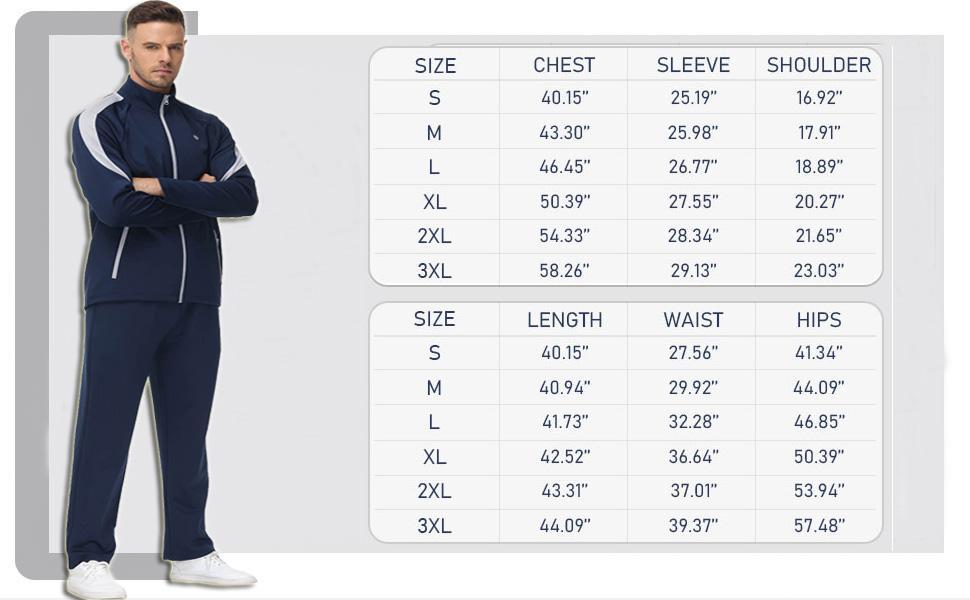 MoFiz Men's Tracksuits Set Long Sleeve Causal Full Zip Running Sports Sweatsuit For Men 2 Piece Outfits