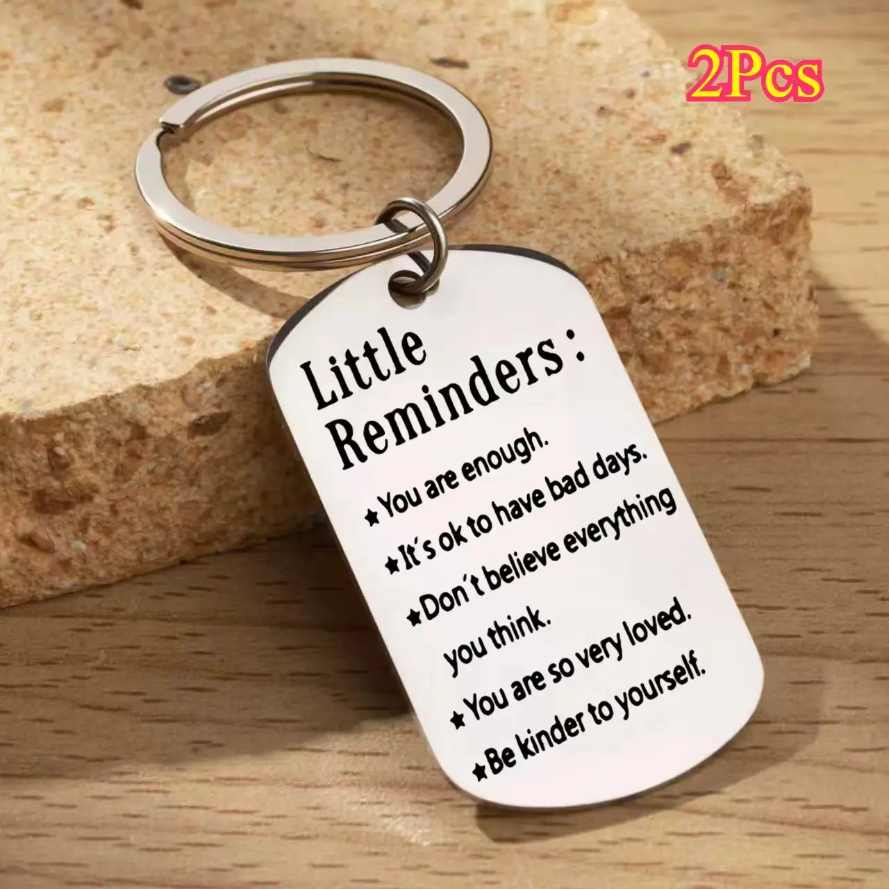 2-Piece Personalized Keychains, Engraved Stainless Steel Slot and Key Set for Couples, Christmas Birthday Gift, Personalized Gifts, Customized, Engraved Quote, Chain Accessory Keychains, Personal Gift