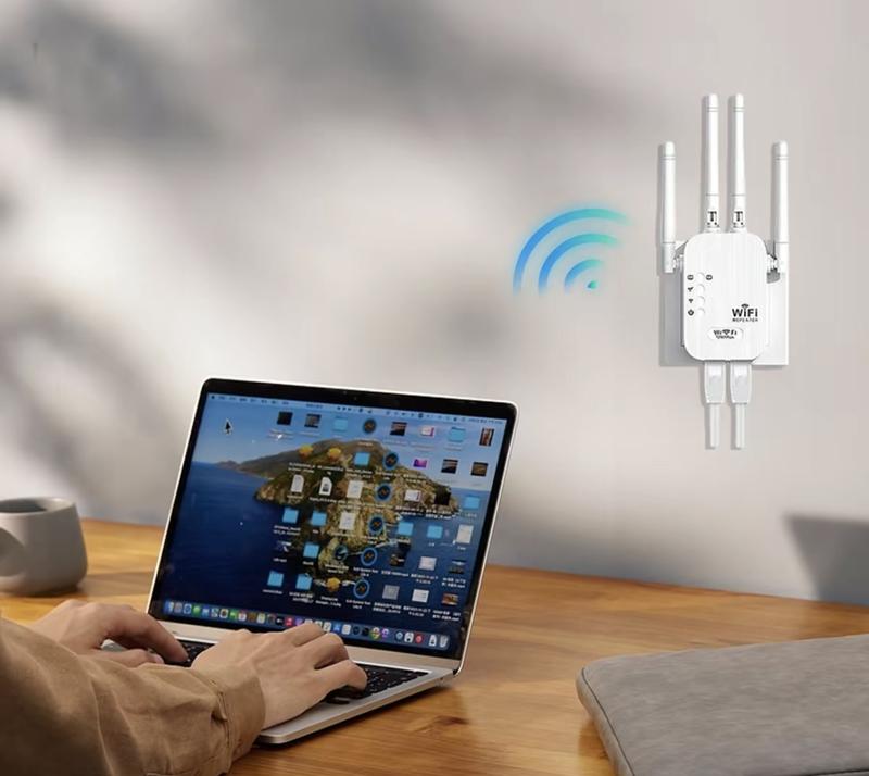 Dual Band WiFi Signal Booster Repeater 2.4GHz & 5GHz for Enhanced Network Coverage and Stability Easy Install Home & Office Use