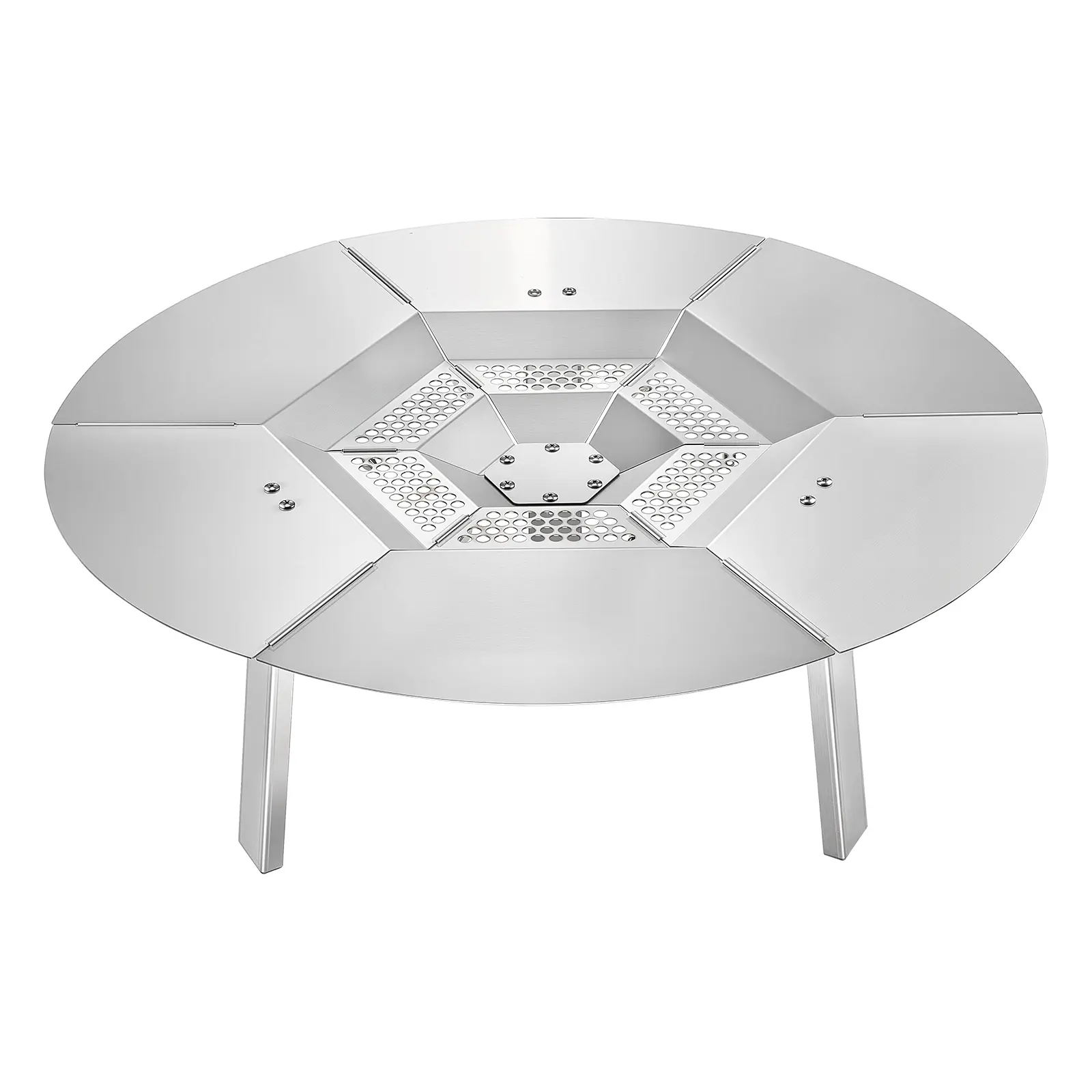 【Summerfinds】VEVOR 25-Inch Round 304 Stainless Steel Heat Deflector for Solo Stove, Metal Wood Burning Fire Pit Accessory, Detachable Sparks Blocker, Easy Cleaning, Enhances Heating Efficiency, Efficient Burn, Outdoor Patio Supply