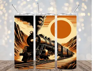 20 OZ TRAINS DESIGNS 7 OPTIONS INSULATED SKINNY TUMBLER W/ STRAW