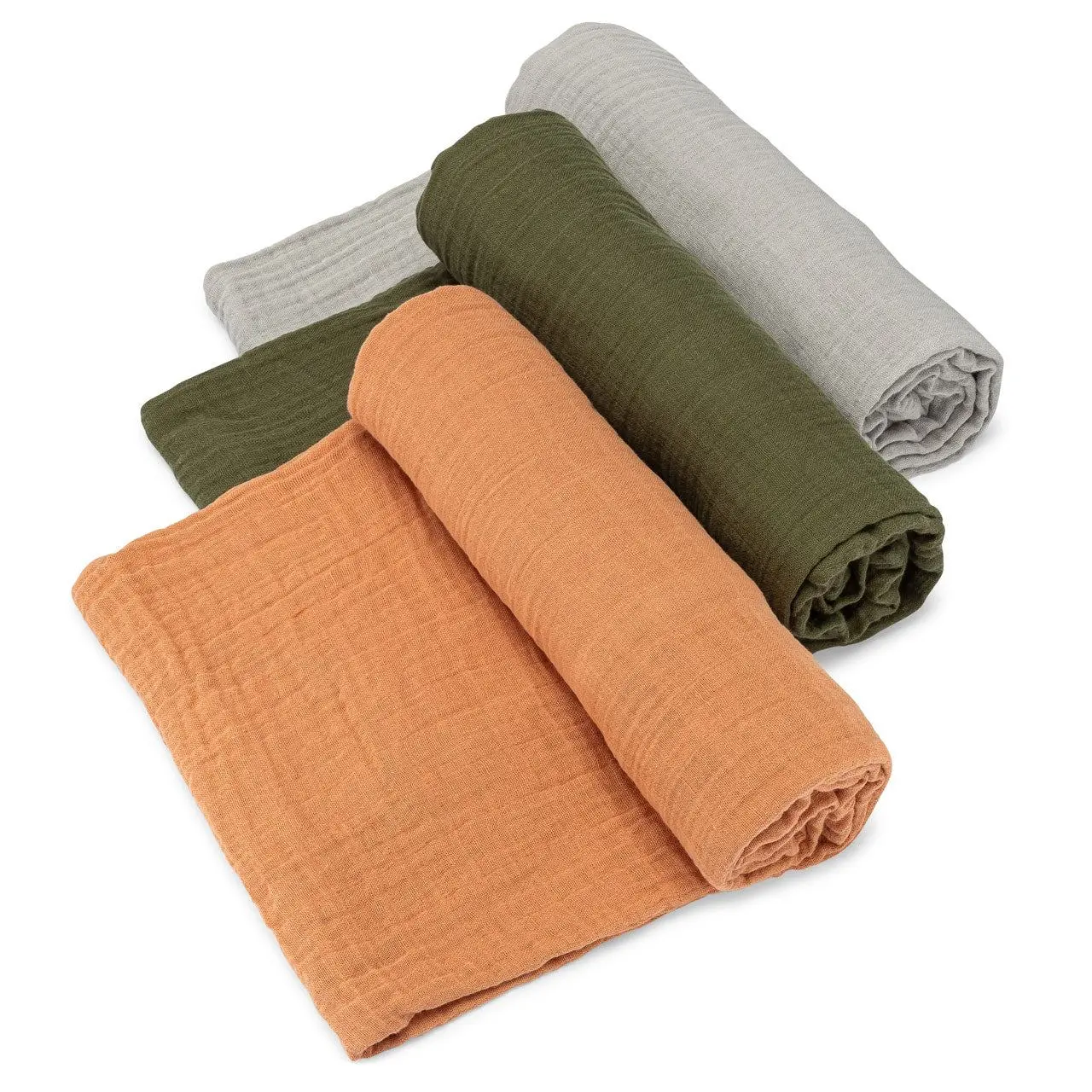 3-Pack Muslin Swaddle Blankets, Soft Breathable Cotton Swaddle Set, 47" x 47" - Estes Set