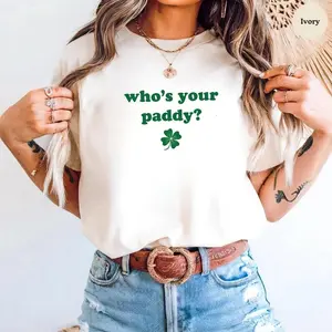 Comfort Colors Who's Your Paddy Shirt, St Patricks Day Shirt for Women, St Paddy Party Tee, Shamrock Drinking Shirt