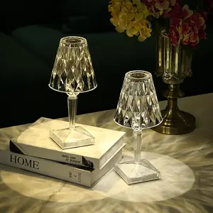 2pcs Crystal Table Lamps set of 2 Touch Contro Lamp, [2000mAh]Rechargeable LED Diamond Table Lamps with 3 Color Changing Light, [Non-Yellowing]Acrylic Cordless Table Lamp Small Lamp for Bedroom crystal lamp flower diamond crystal  led light bulb