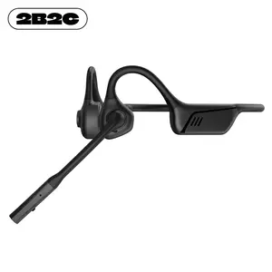 2B2C LK02 Bluetooth Air Conduction headphones, For Trucker Drivers, Open Earbuds, Bluetooth 5.1, aptX-HD, Suitable for Online Meeting, Teaching, and Office Home Business Headphone Silicone