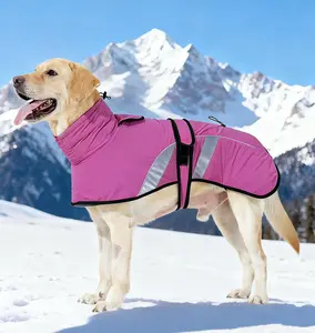 Winter Warm Pet Clothes, Thick Dual-Layer Waterproof Snowproof Dog Coat, Outdoor Harnessable Large Dog Jacket, Cold Weather Pet Apparel