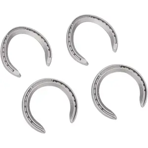 Aluminum Wear Resistant Equestrian Horseshoe Set Sports Horseshoes Kit for Horse Racing (Number 6)