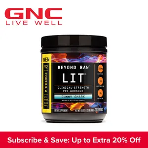 Beyond Raw LIT V2 Pre Workout Powder - 30 Servings, Clinical Strength, 250mg Caffeine, L-Citrulline, Creatine, Energy & Focus,  N.O Production & Muscle Pumps- Fitness Supplement, New Year New Me Stack