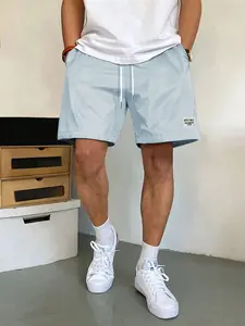 Men's Solid Color Pocket Drawstring Waist Shorts, Casual Comfy Breathable Shorts for Summer, Men's Bottoms for Daily Wear