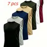 Men’s 7-Pack Polyester Blend Quick Dry Athletic Sleeveless Tank Tops, Breathable Lightweight Regular Fit Activewear Vests, Running Vests for Gym Training & Outdoor Summer Casual Sportswear