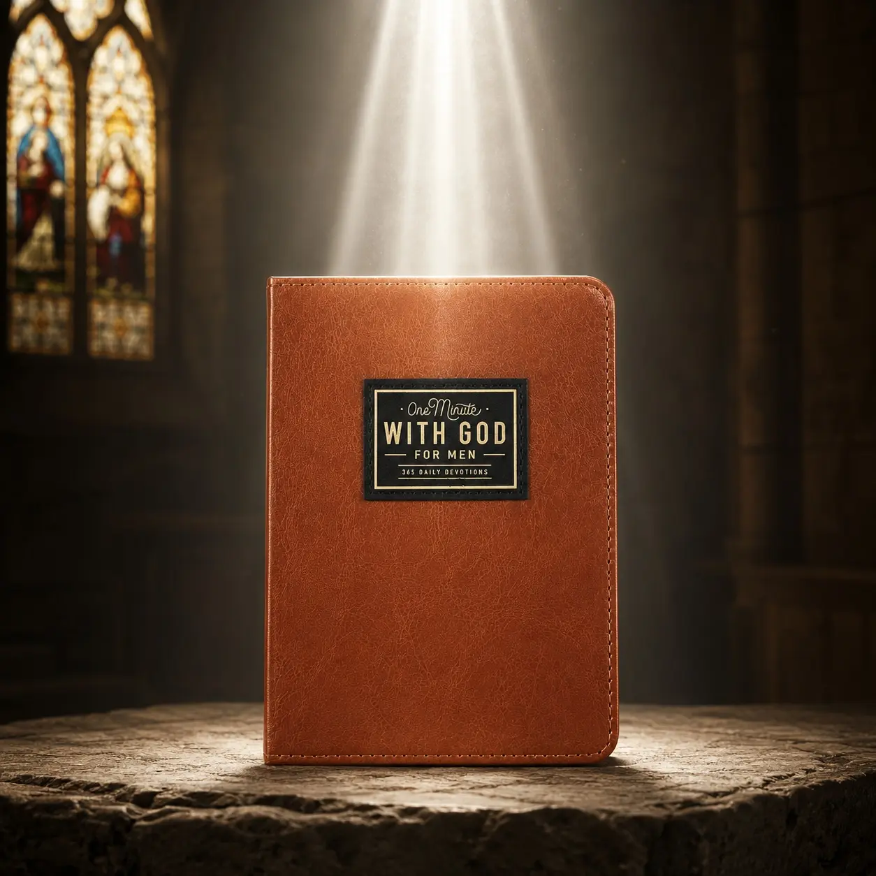 Premium Leather Men's Devotional Bible Notebook with Bookmark, 365-Day Daily Faith Reading & Reflection, Prayer Journal, Gift for Father & Husband, Back to School Office Stationery