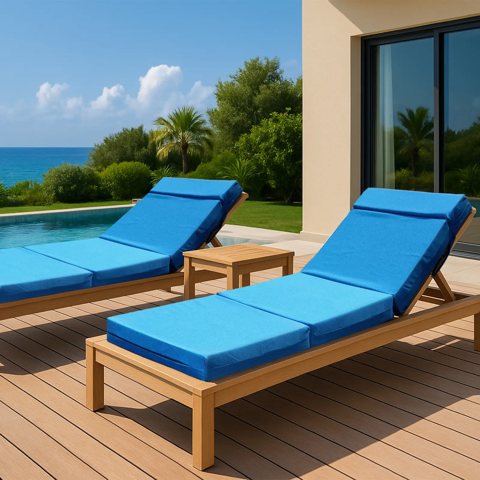 Lilypelle 2 Pcs Chaise Lounge Cushions Outdoor, Thick Waterproof Outdoor Furniture Cushions with Removable Cover, Patio Lounge Chair Cushions for Outdoor Furniture deskmakeover
