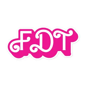 FDT (F Donald Trump) Pink die Kiss-Cut Sticker, Anti-Trump Car Decals, Democrat Liberal Stickers, Pro-Democracy Feminist, Laminate Vinyl