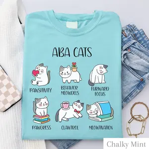 ABA T-shirt, Cat Lover tee, Applied Behavior Analysis crewneck, Behavioral Therapy shirt