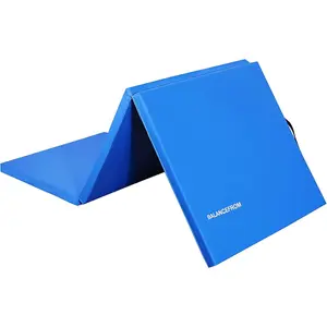 BalanceFrom 2ft x 6ft Three Fold Folding Exercise Mat with Carrying Handles for MMA, Gymnastics and Home Gym Protective Flooring, 1.5-Inch Thick, Multiple Colors