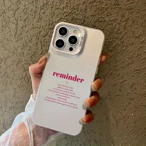 Pink Reminder Inspirational Quote Aesthetic Phone Case For Iphone 17 16 11 15 14 13 12 Pro Max Plus Case Black And Silvery Shockproof Phone Cases Teen Girl Gifts Trendy Stuff