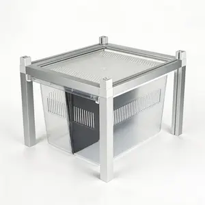 Stackable Reptile Rack Expansion Unit, 13x10x8 Inch Reptile Rack Drawer Habitat with Bins, Modular Gecko Breeding Box with Removable Divider & Ventilated Plastic Lid – Compatible Stackable Rack System Terrarium tank