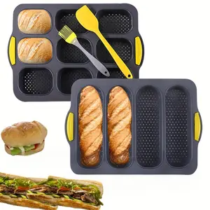 Silicone 4 Grid Bread Baking Pan, 1 Count Non-stick Bread Baking Mold, Heat Resistant Baking Tool for Home Kitchen Baking House, Silicone Loaf Molds