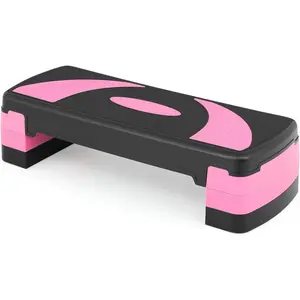 Aerobics Stepper Platform for Exercise Adjustable Compact Workout Step for Cardio, Core and Strength Training