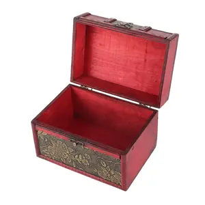 Jewelry Box Organizer Case Portable Wooden Pu Display Storage for Jewelry 6262D036262Golden GrapeL Retro European Style Elegant Simple Shape Accessories Box Handmade Box trinket trade box storage organization