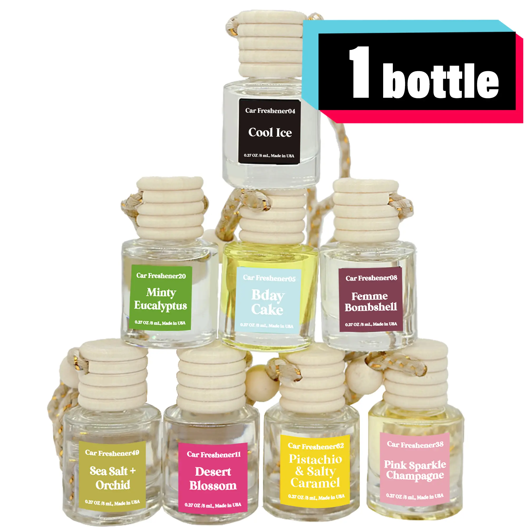 1 Bottle Pick 70+Scent Car Air Freshener Hanging Car Diffuser Frangrance Freshener Made in USA Last 60 days