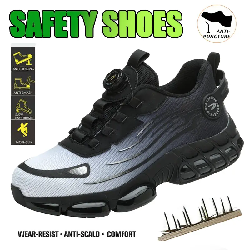 Mens Work Sneakers Stylish Look Low Top Lace Up Anti Slip