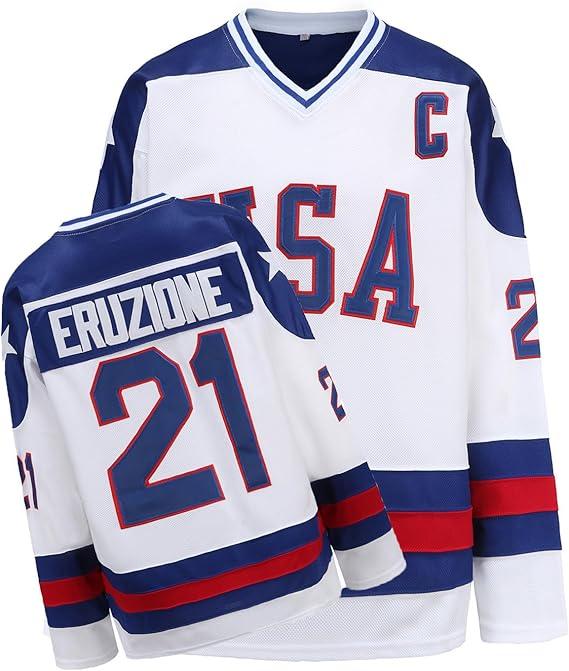Jersey of USA 1980 Olympic Team Ice Hockey Jerseys Stitched Letters and Numbers S-XXXL