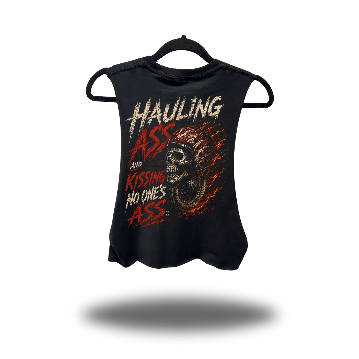 HAULING ASS ROAD RASH BASIC BLACK CROP TANK TOP
