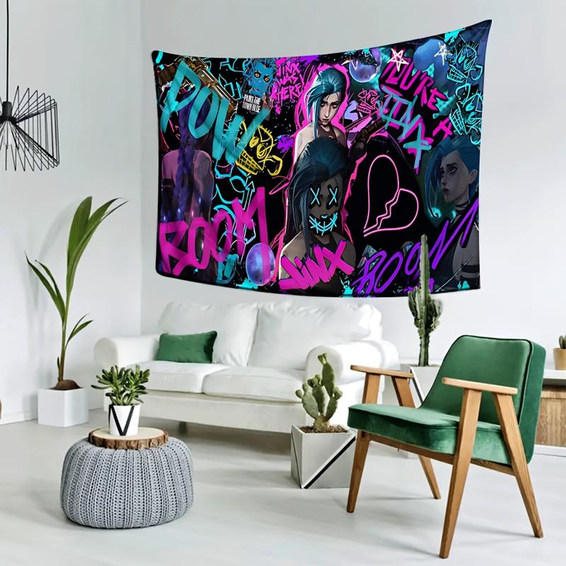 1pc Arcane Series Wall Tapestry - Horizontal Peach Skin Fabric Poster with Romantic Candlelight & Arcane Characters, Soft Textured Decor Suitable for Dorm, Living Room, Bedroom - Holiday Gift for & Men