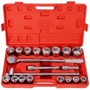 DONEXT 21PCS 3/4" Drive Socket Set 6 Points SAE Size Red Blow Case Durable Tool Kit for Home Repairs & Professional Tasks