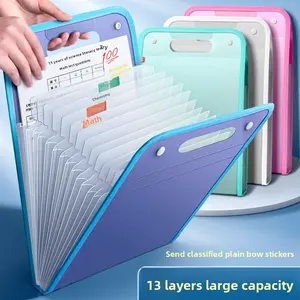 A4 Vertical Expanding File Folder with 13 Pockets Large Capacity Document Storage Organizer for School Office Supplies and Exam Papers