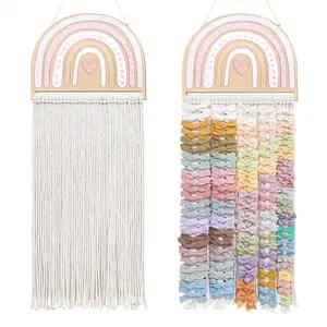 1PC Headband Holder Bow Holder For Girls Hair Bows,Rainbow Hair Accessories Organizer Storage Wall Hanging Display For Nursery Toddler Girls