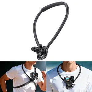 Gopro Camera Mount, 180° Adjustable Neck Strap, 68cm Extended, Compact Portable, Shockproof Anti-Shake, Essential for Sports & Travel