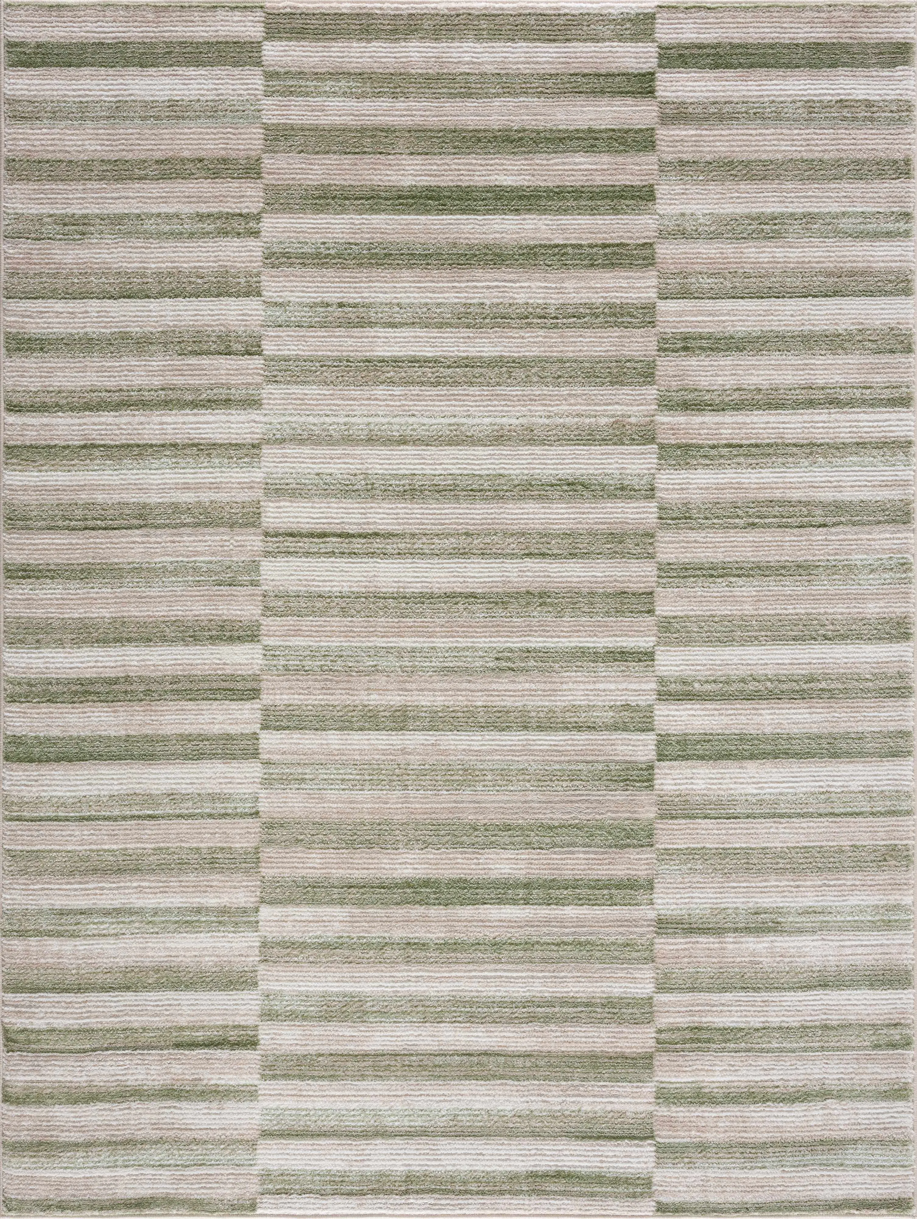 Liverpool Striped Rectangle Area Rug, Polypropylene Robust Blend, Medium Pile, Durable Household Textile Carpet