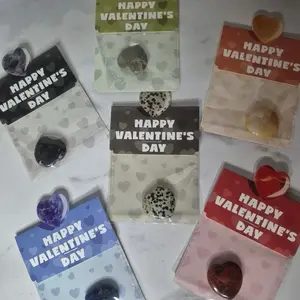 Valentines Day Gem Gifts for Kids - 24 Pack Prefilled Valentine's Day Cards with Heart-shaped Gemstone for School Classroom Class Party Favor, Valentine Rock Crystal Gift Exchange for Boys Girls
