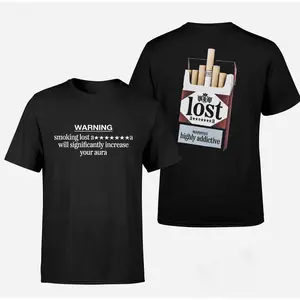 Warning Smokng Lost Will Significantly Increase Your Aura 2 Sided Comfort Color Tee Ring Spun Cotton Casual Soft Washed Shirt Trendy Tops Perfect Gift