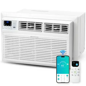 【Summervibes】10,000 BTU Through-the-Wall Air Conditioner with Heat and Dehumidifier, Wi-Fi Enabled, Energy-Efficient AC Unit with Remote & APP Control, for Large Rooms up to 450 Sq.Ft., White