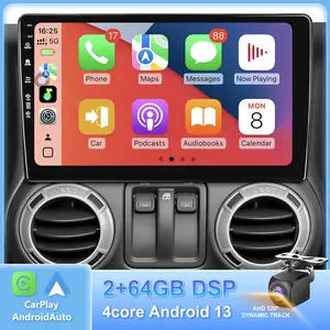 2+64G Car Radio for Jeep Wrangler JK 2007-2018 Dodge Ram 1500 2500 2009-2012,10 Inch Android 13 Touch screen Head Unit with Wireless CarPlay & Android Auto,GPS Navigation,HD Backup Camera (2Ram 64Rom)