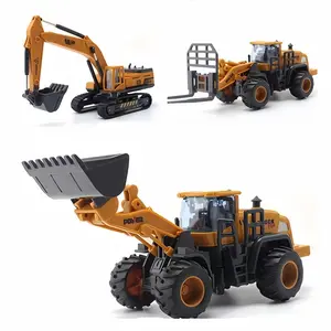 Inertial Construction Vehicle Toy Set, Excavator Bulldozer Snow Plow Compactor Stacker, Battery-Free Xmas Halloween Birthday Gift