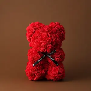 Preserved Rose Bear Gift – Eternal Flower Teddy Bear Bouquet Decor, Creative Romantic Gift for Girlfriend, Best Friend, Birthday & Valentine’s Day